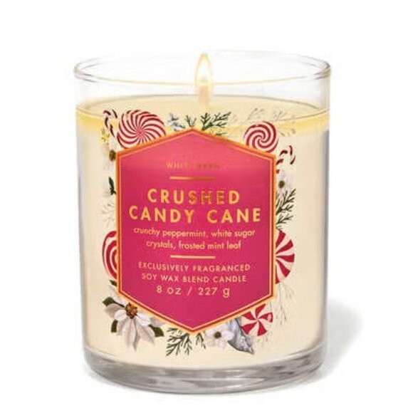 Bath & Body Works Crushed Candy Cane Single Wick Candle - Picture 1 of 1